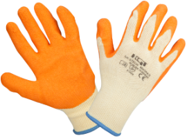 Luvas de Látex Tricotadas Laranja
