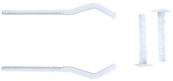 Suportes para Radiador Brancos (2 Peças) EvoSanitary® / D[mm]: 8.5; L[mm]: 250