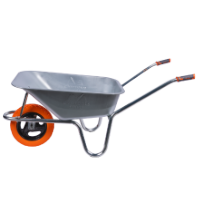 Carrinho de Mão Zincado com Roda PU e Aro Metálico Tipo P EvoTools +Plus®