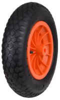 Roda para Carrinho de Mão Pneumática com Jante de Plástico, Perfil Redondo / M: 3.50-8; Lb[mm]: 102; T: P