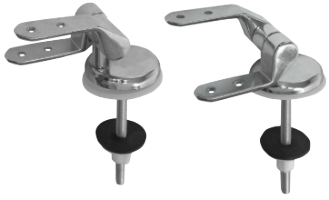 Dobradiças para Assento de WC Cromadas Paralelas Longas Desiguais (2 peças)