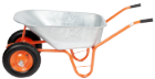 Carrinho de Mão P com caçamba galvanizada, com duas rodas pneumáticas e aro metálico