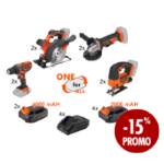 Ferramentas ONE +Bateria 2Ah+4Ah+Carregador Promo 8+4+2+4
