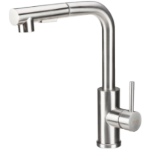 Torneira de Cozinha Pescoço de Cisne Tipo L com Duche Extraível INOX 5001