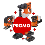 Kit de 2 Ferramentas a Bateria 2x2Ah com Carregador (PROMO 681325 Lixadora)