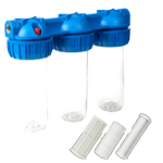 Filtro de Água Triplo com Cartucho com Carvão Ativado, Algodão e Malha EvoSanitary®