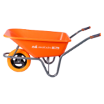 Carrinho de Mão Cuba Plástica Tipo P com Roda de Poliuretano e Jante Metálica EvoTools +Plus®